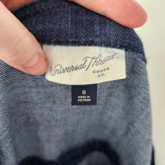 Universal Thread Dark Wash Wide Leg Overalls Womens 8 Modern Tie Waist Festival - Picture 4 of 10